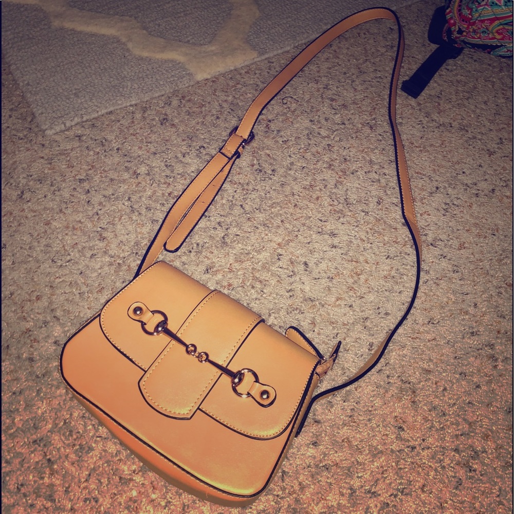 DISCOUNTED PRICE!! Caramel Colored Crossbody Purse